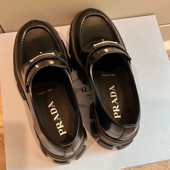 Prada Women's Black Chunky Loafers - Picture 2 of 6